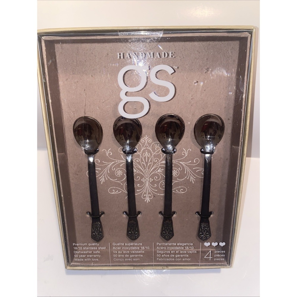 Gourmet Settings Handmade 4 Piece Mini Spoon Set 18/10 Stainless Avalon